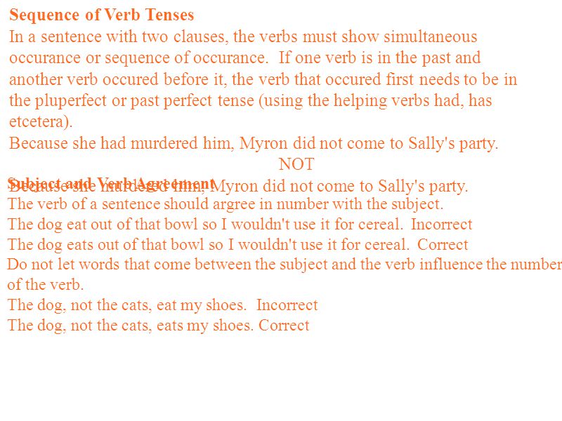 Sequence of Verb Tenses
