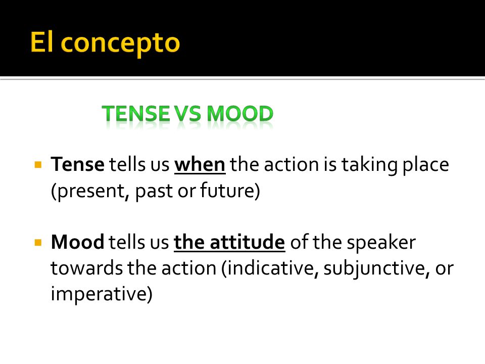 El concepto Tense vs mood