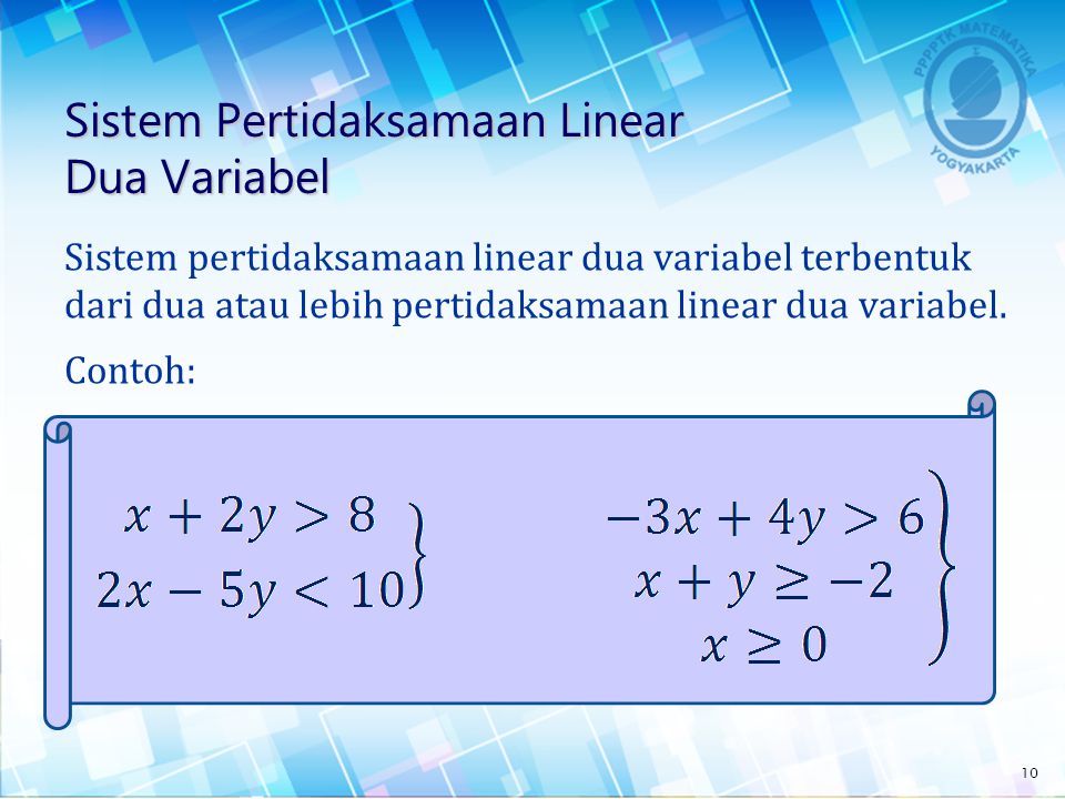 Contoh soal pertidaksamaan linear dua variabel kelas 11