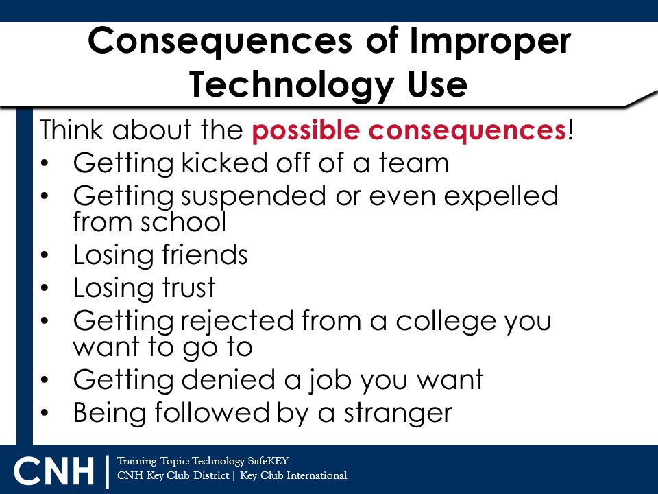 Consequences of Improper Technology Use