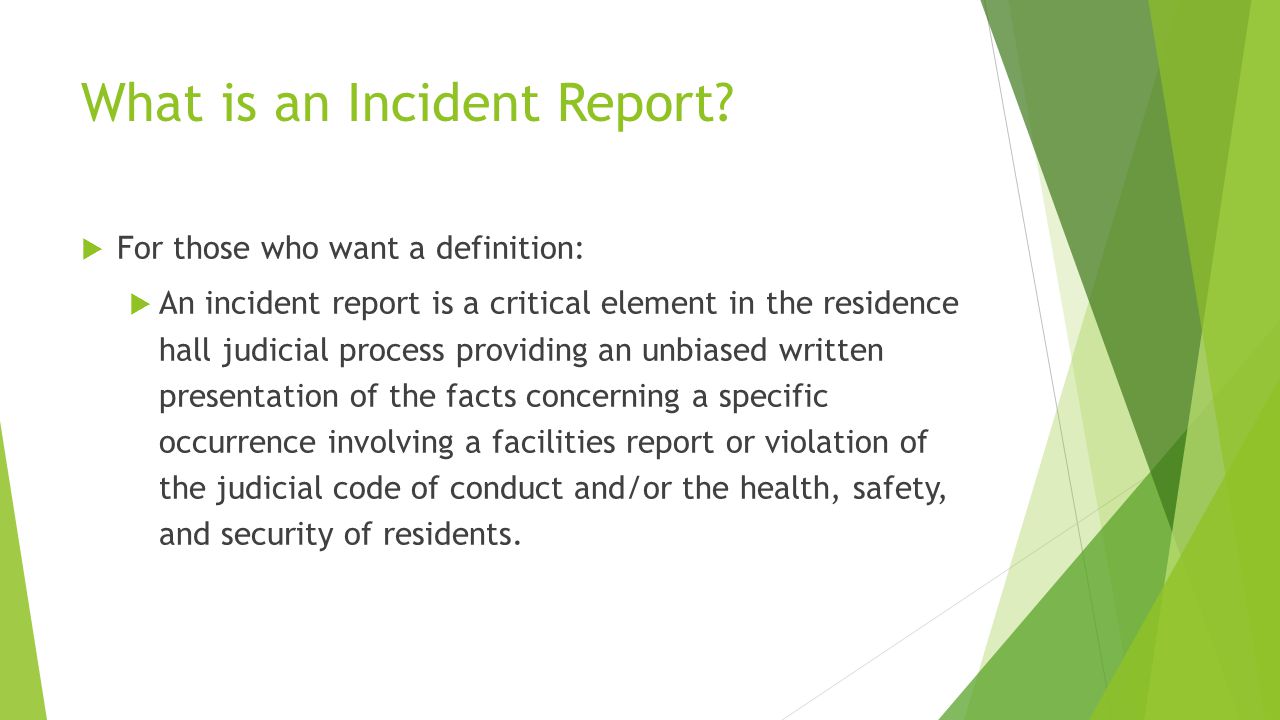 Incident Report Definition, Types & Examples - Video & Lesson