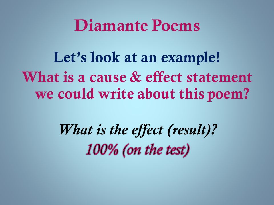 cause and effect poem