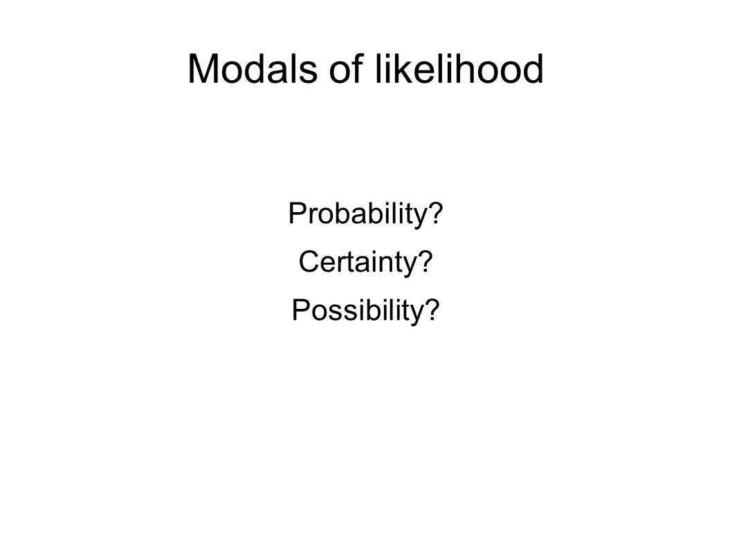 Probability Certainty Possibility