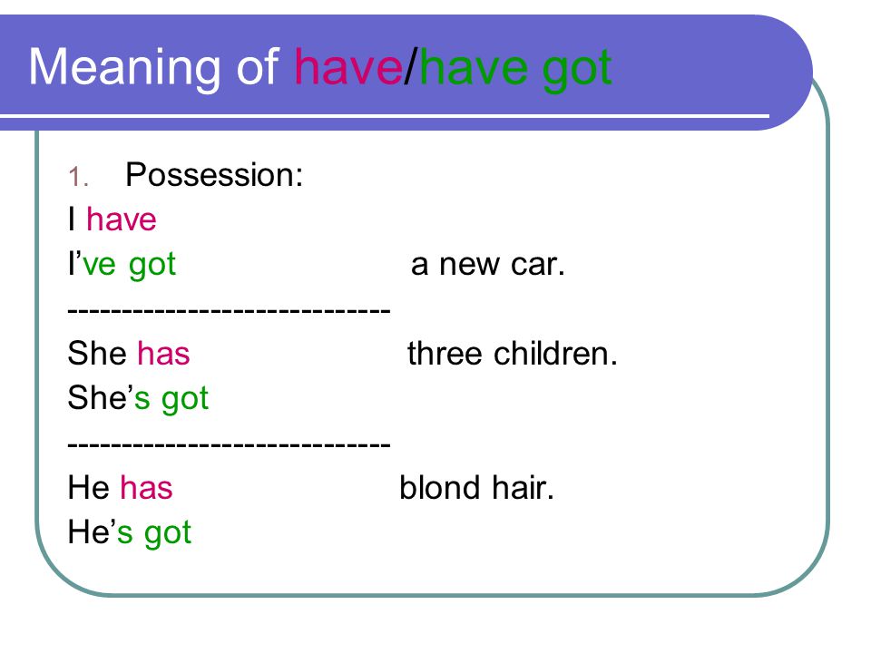 Meaning of have/have got
