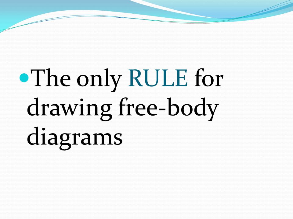 The only RULE for drawing free-body diagrams