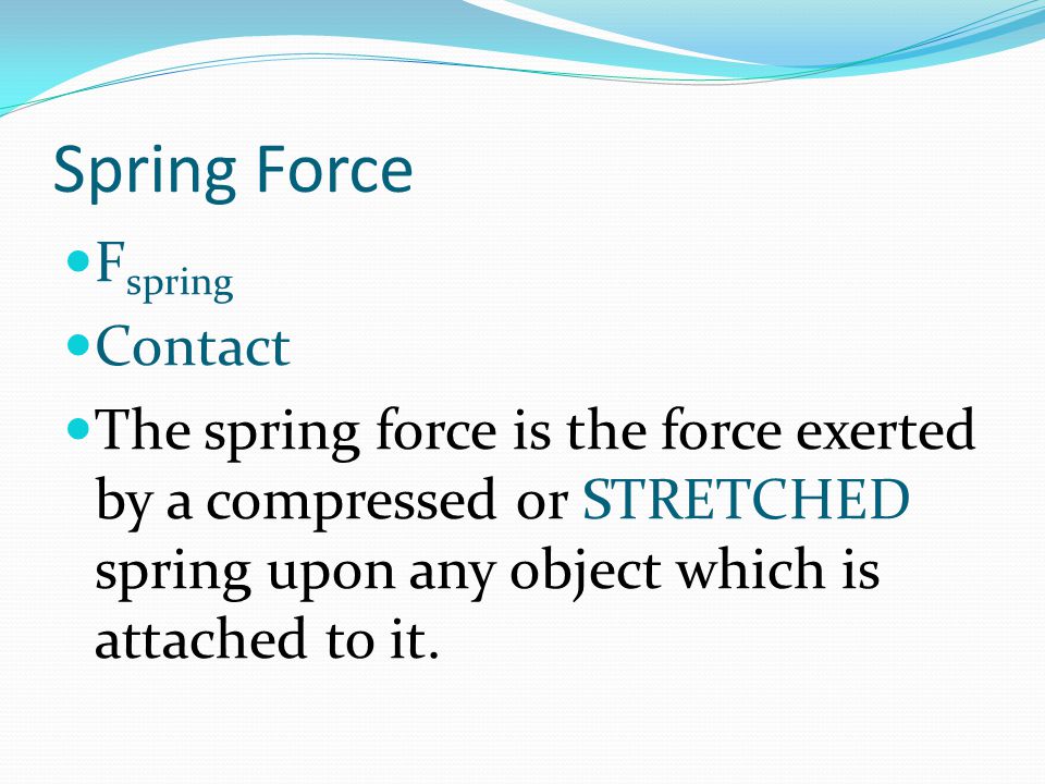 Spring Force Fspring Contact