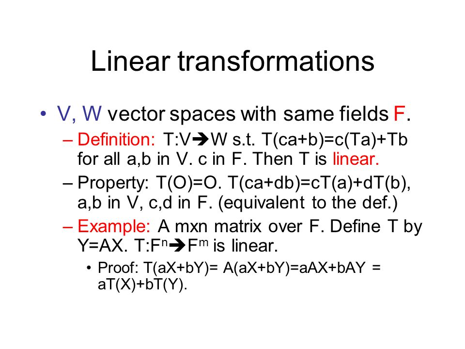 Chapter 3 Linear Transformations Ppt Video Online Download