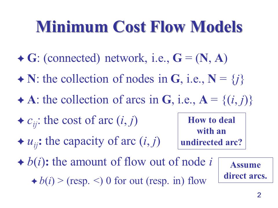 Outline Lp Formulation Of Minimal Cost Flow Problem Ppt Video Online Download