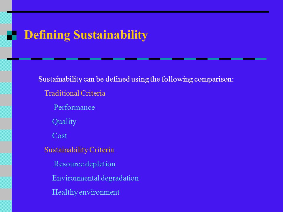 Defining Sustainability
