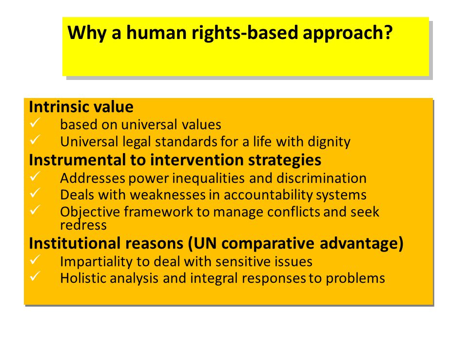 Why a human rights-based approach
