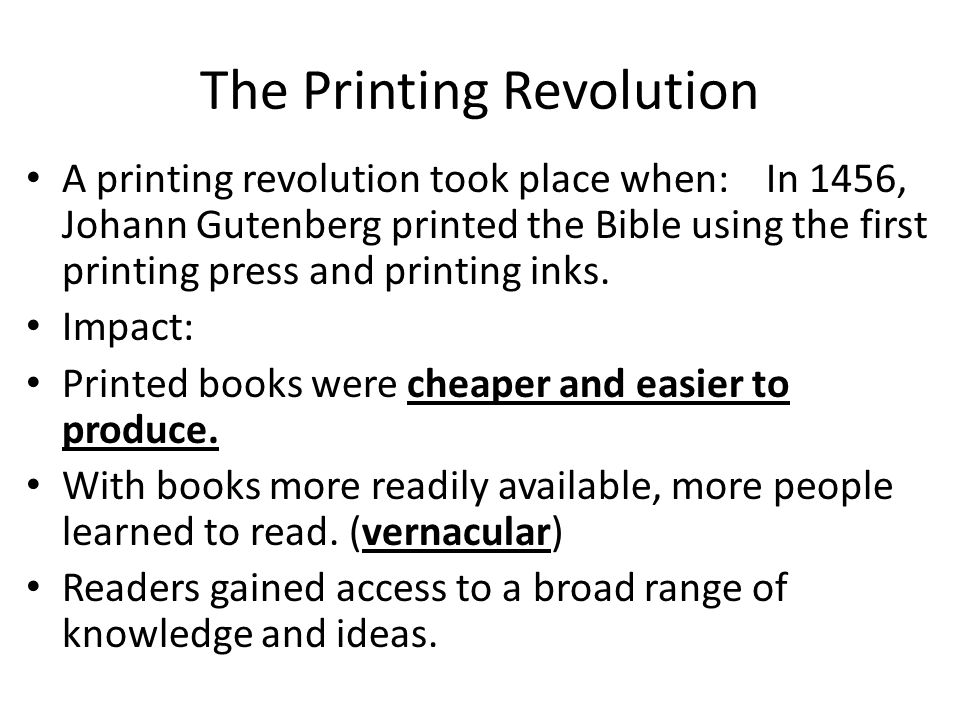 The Printing Revolution