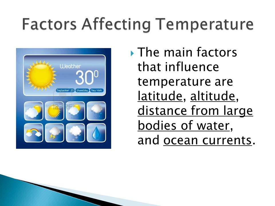 Factors Affecting Temperature