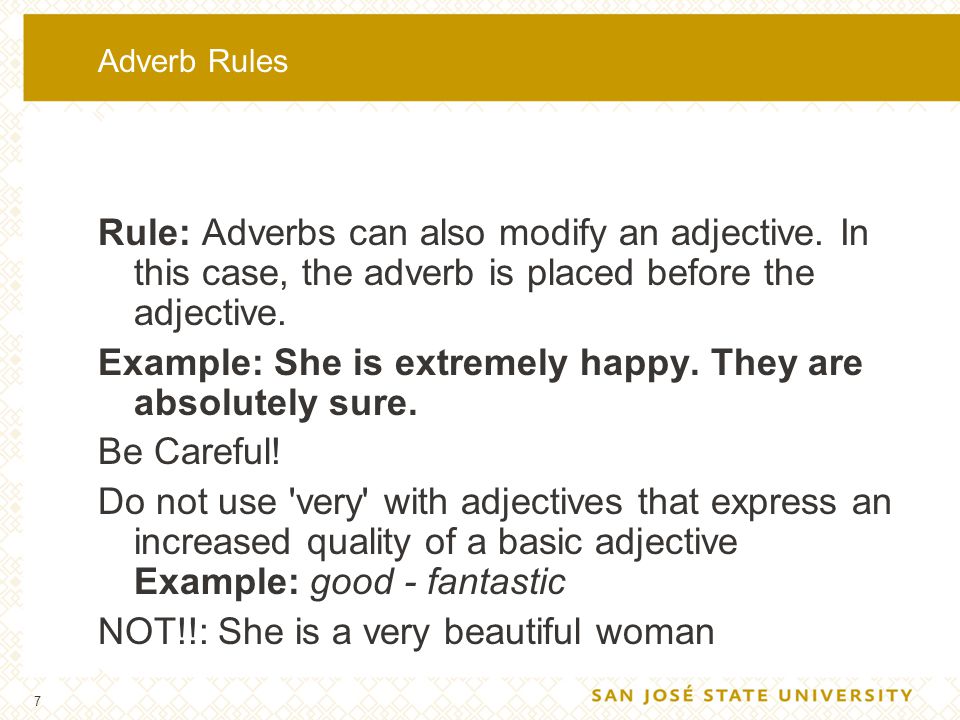 Adverb Rules