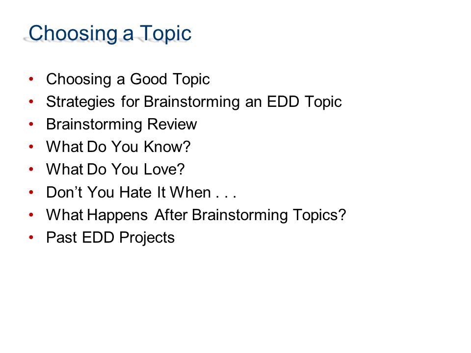 topics to do a project on