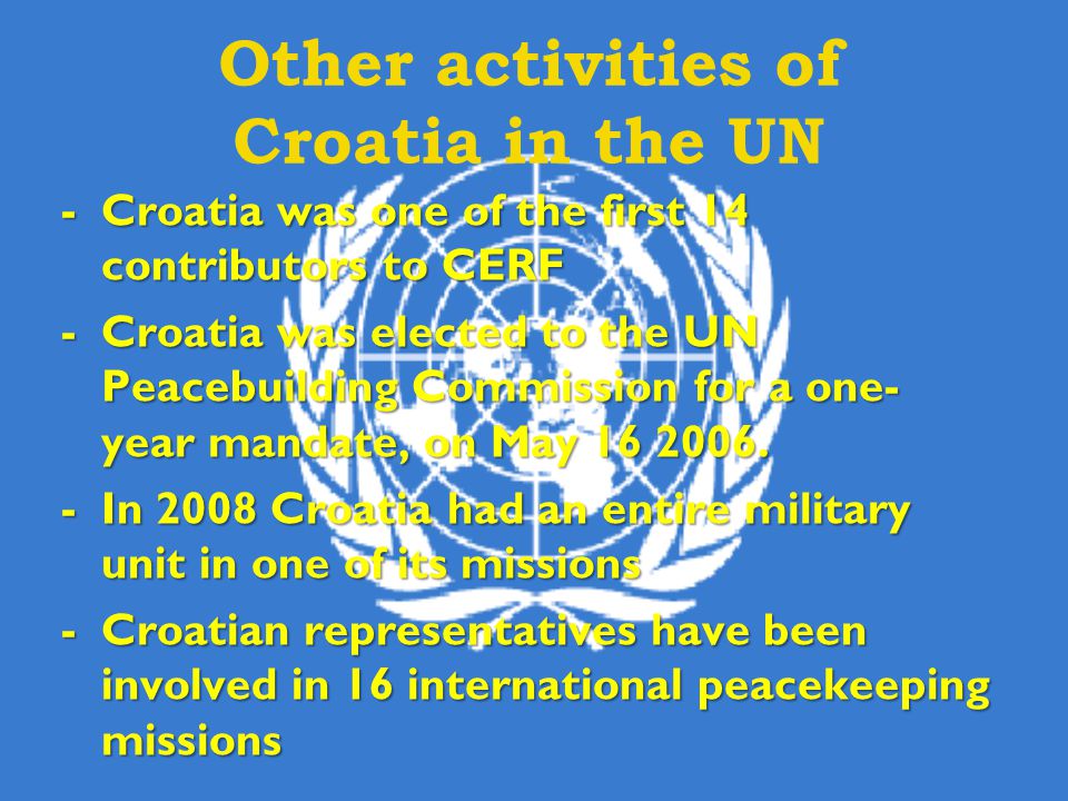 Other activities of Croatia in the UN