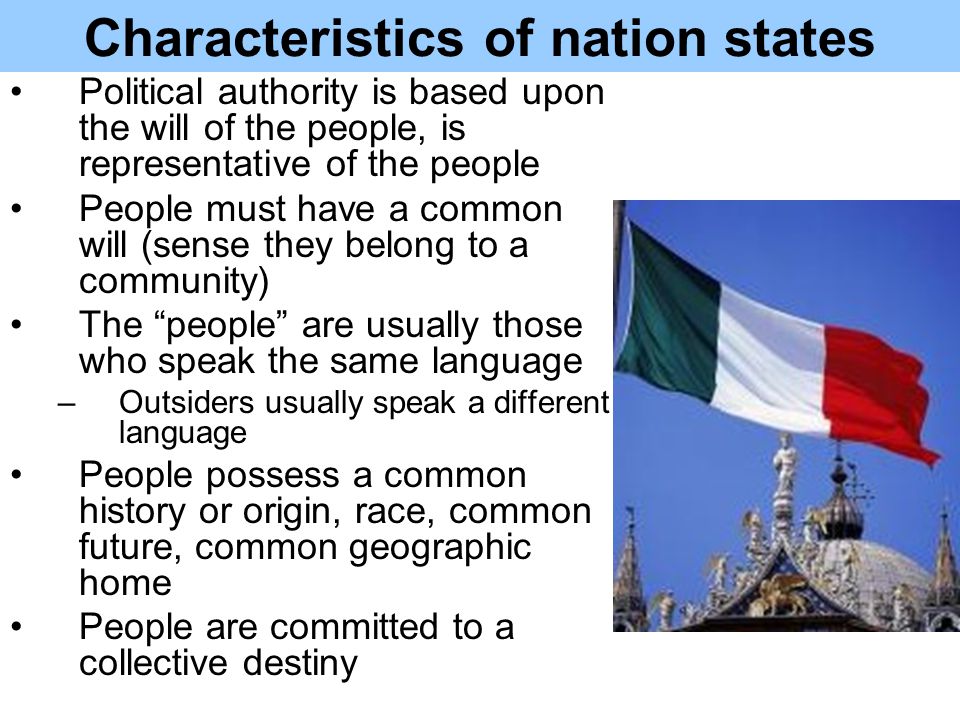 four characteristics of nation state