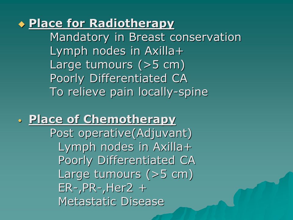 Place for Radiotherapy