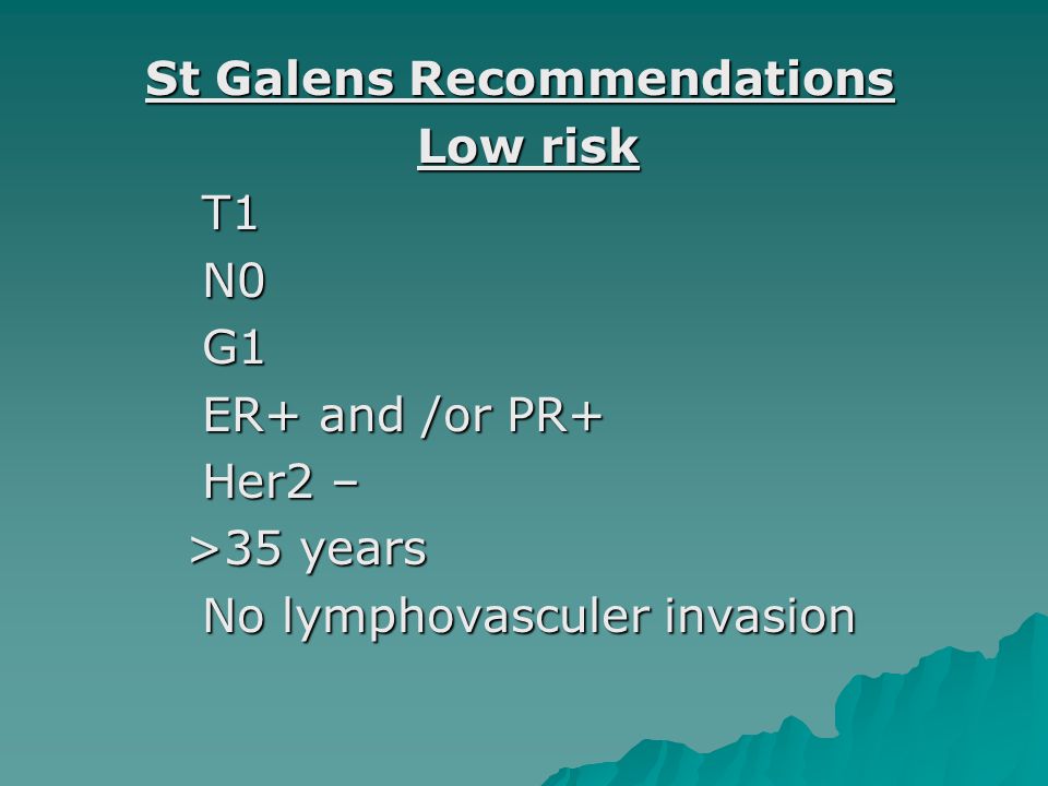 St Galens Recommendations