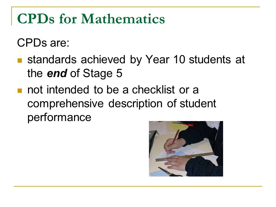 CPDs for Mathematics CPDs are: