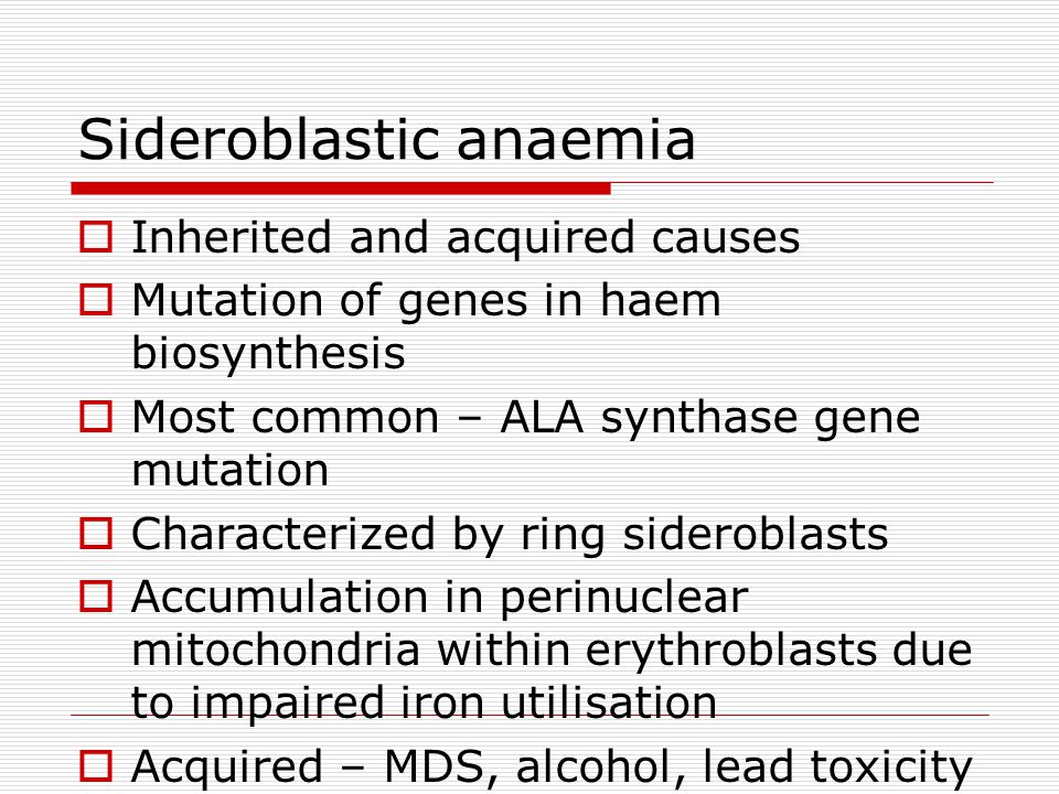 Sideroblastic anaemia