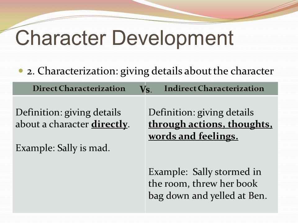examples of character development in literature