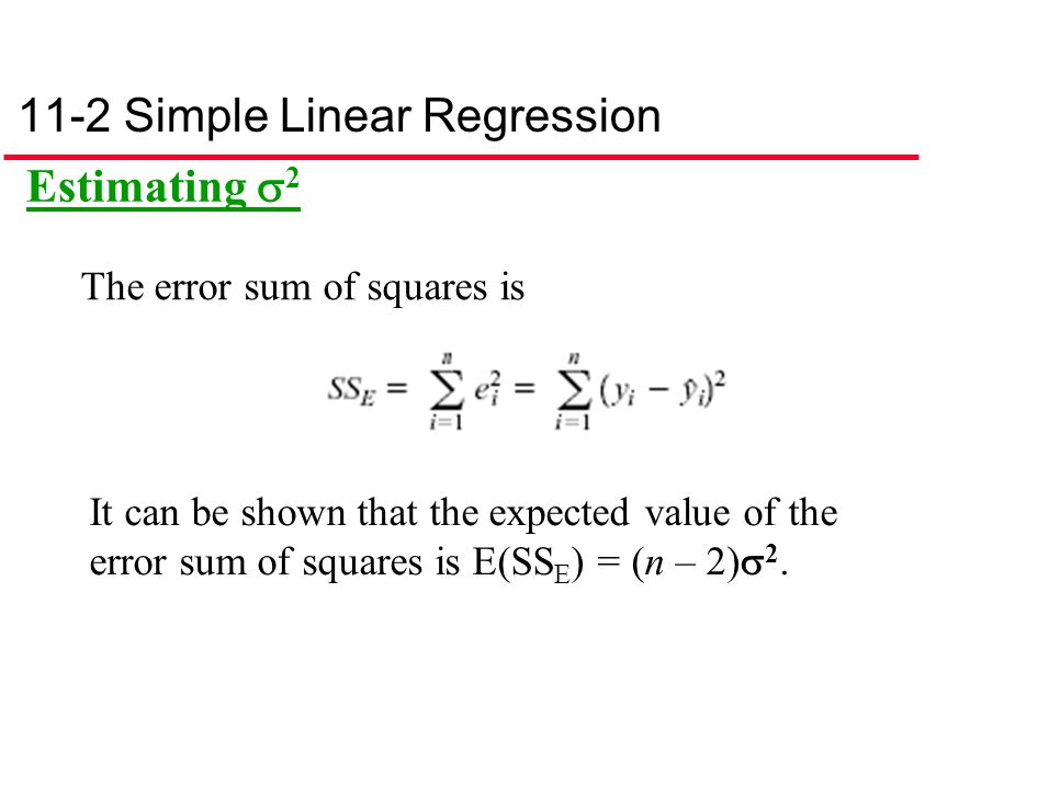 11-2 Simple Linear Regression