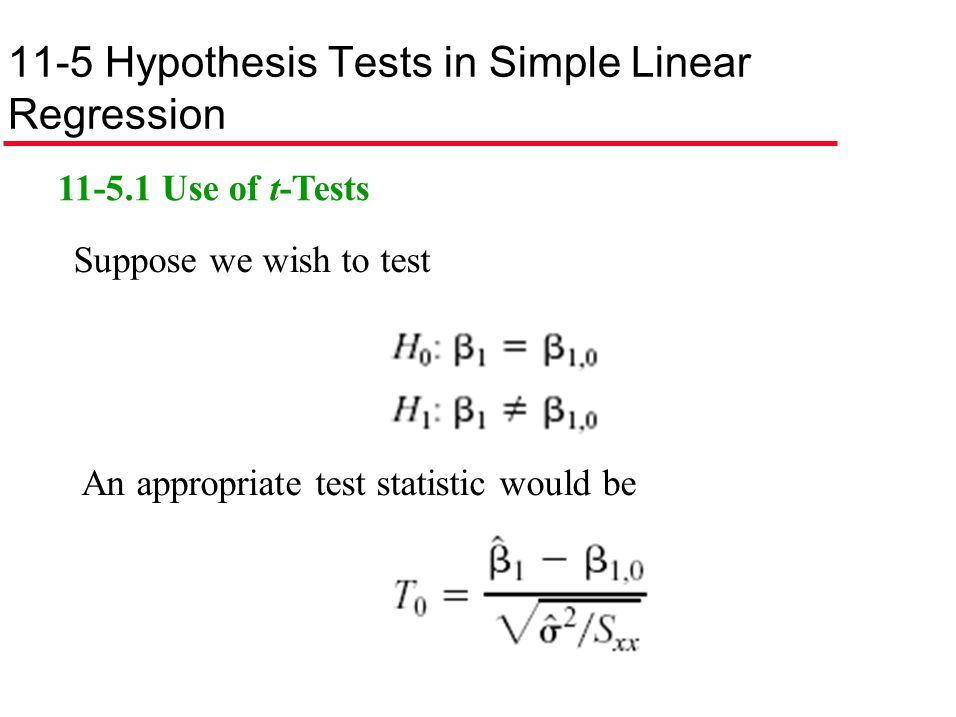 11-5 Hypothesis Tests in Simple Linear Regression