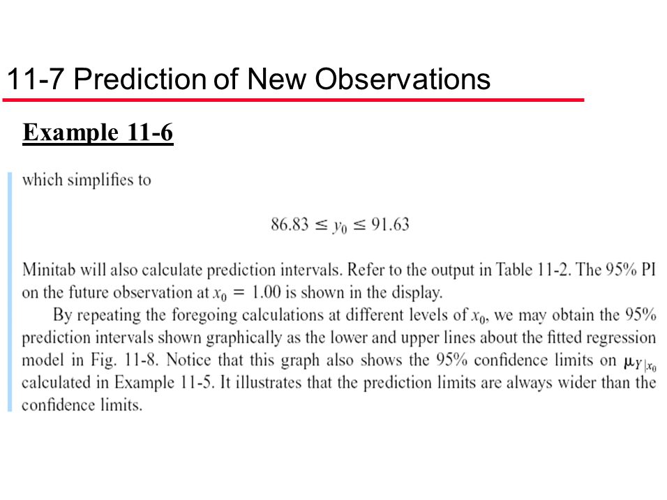 11-7 Prediction of New Observations
