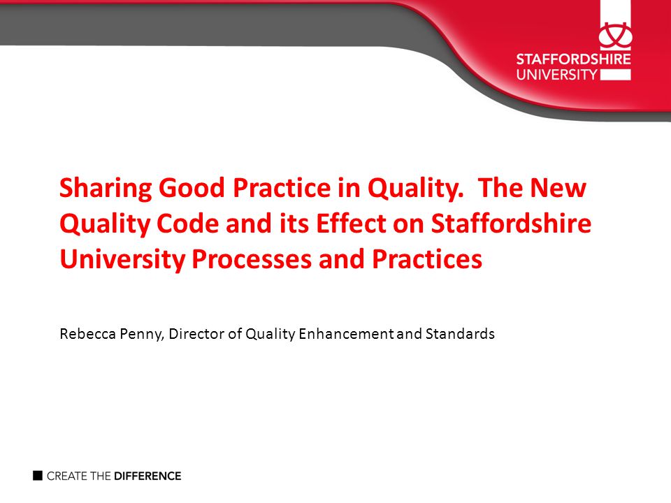 Sharing Good Practice in Quality