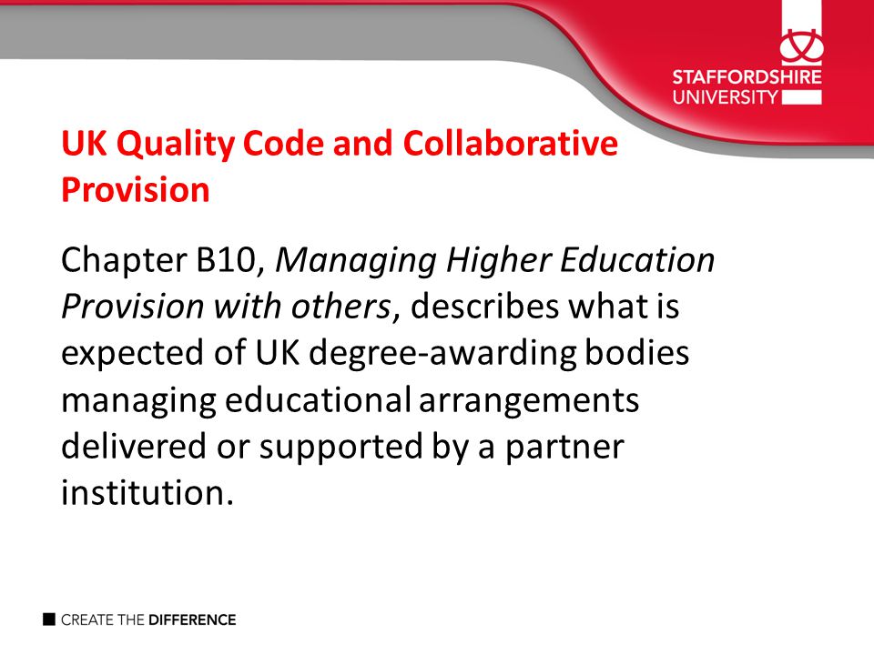 UK Quality Code and Collaborative Provision