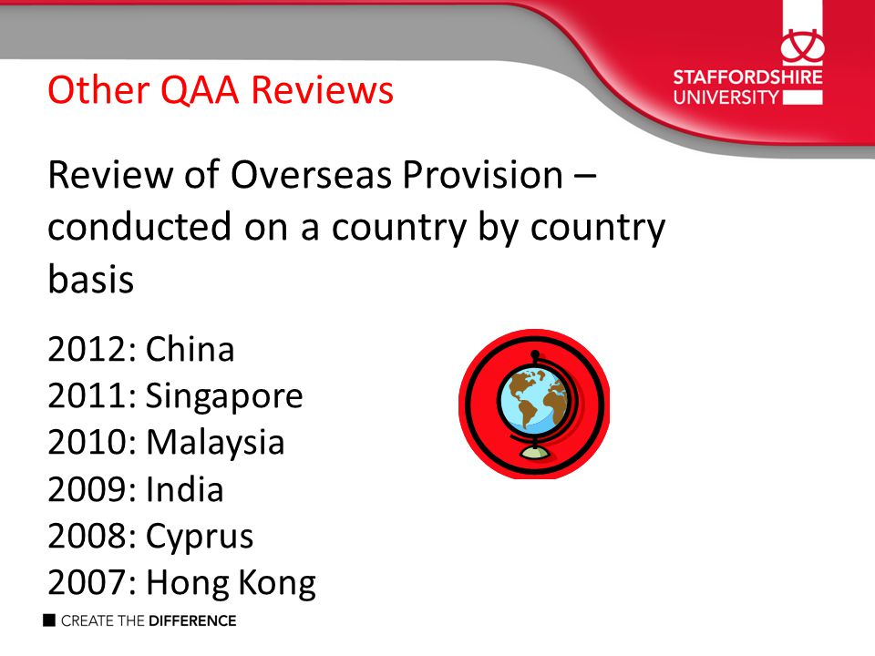 Review of Overseas Provision – conducted on a country by country basis