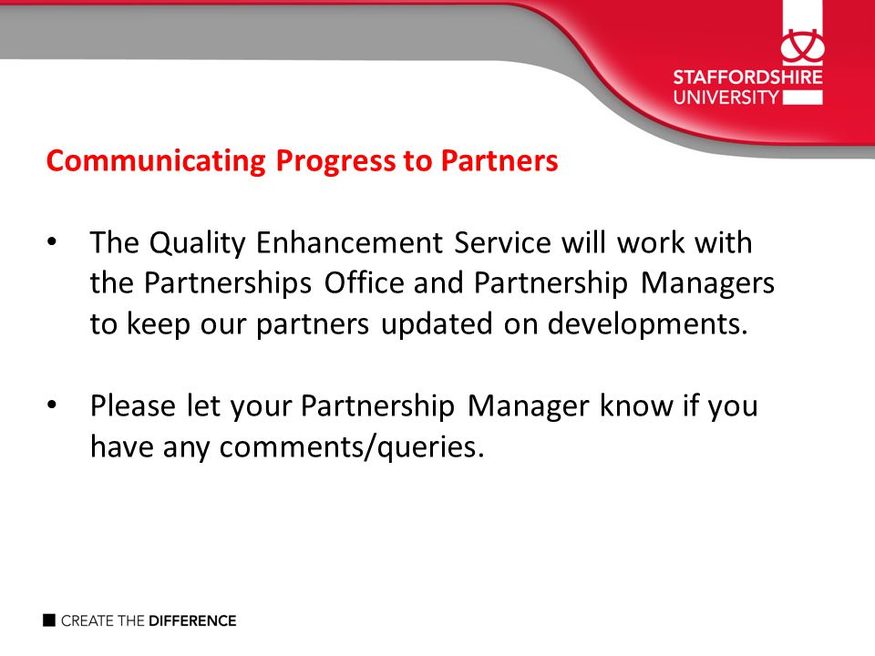 Communicating Progress to Partners