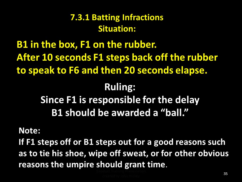 Since F1 is responsible for the delay B1 should be awarded a ball.