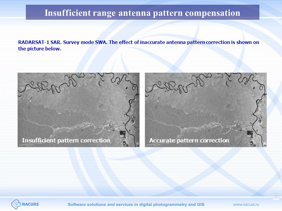 Insufficient range antenna pattern compensation