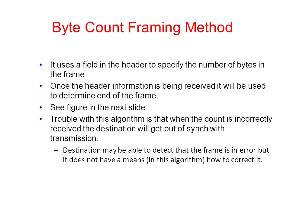 Byte Count Framing Method