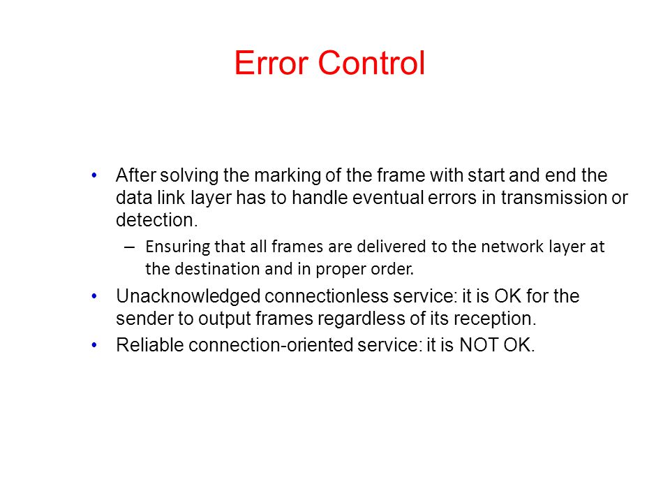 Error Control