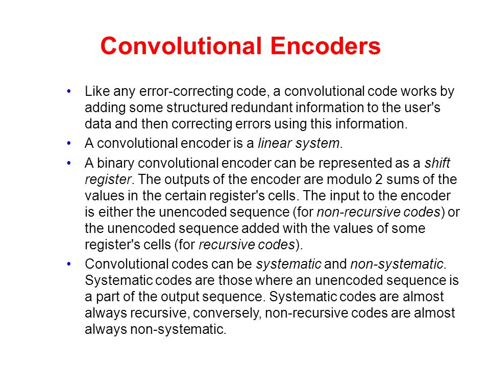 Convolutional Encoders