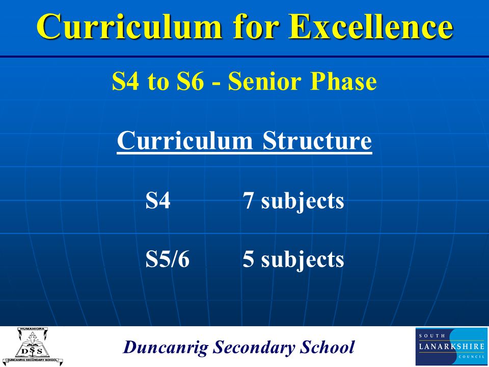 Curriculum for Excellence Duncanrig Secondary School