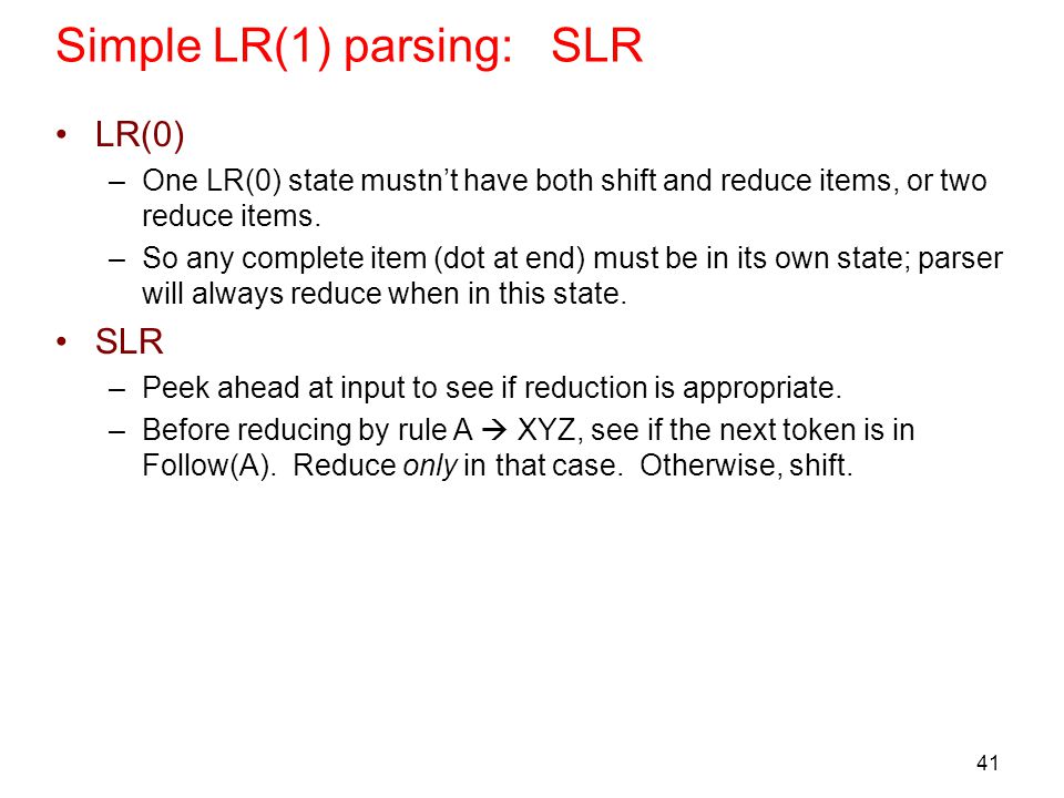 Bottom Up Parsing General Idea Lr 0 Slr Lr 1 Lalr Ppt Download