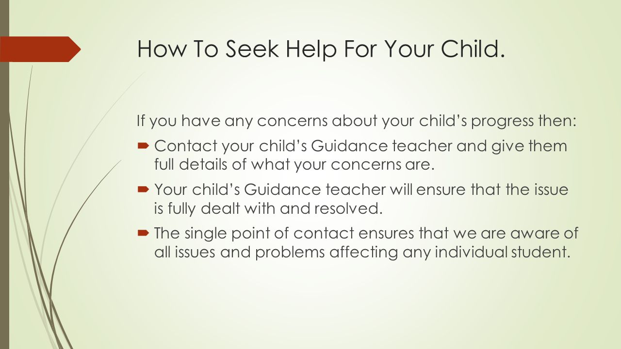 How To Seek Help For Your Child.