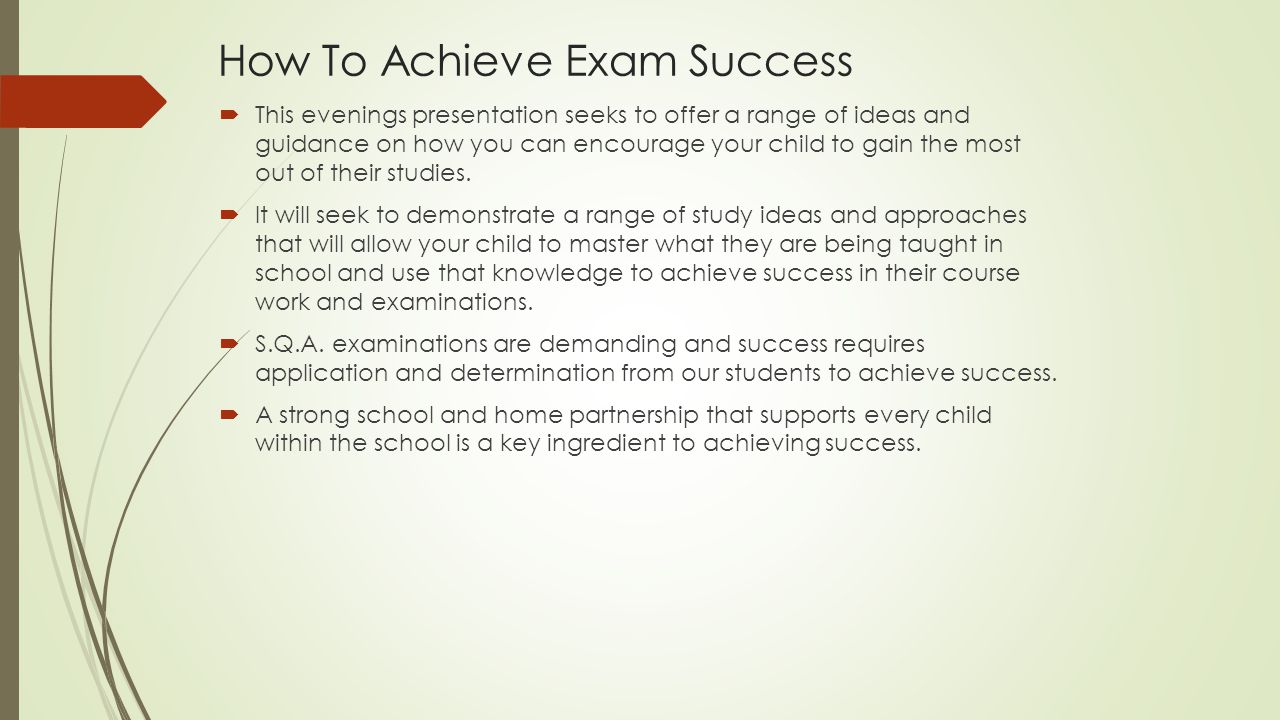 How To Achieve Exam Success