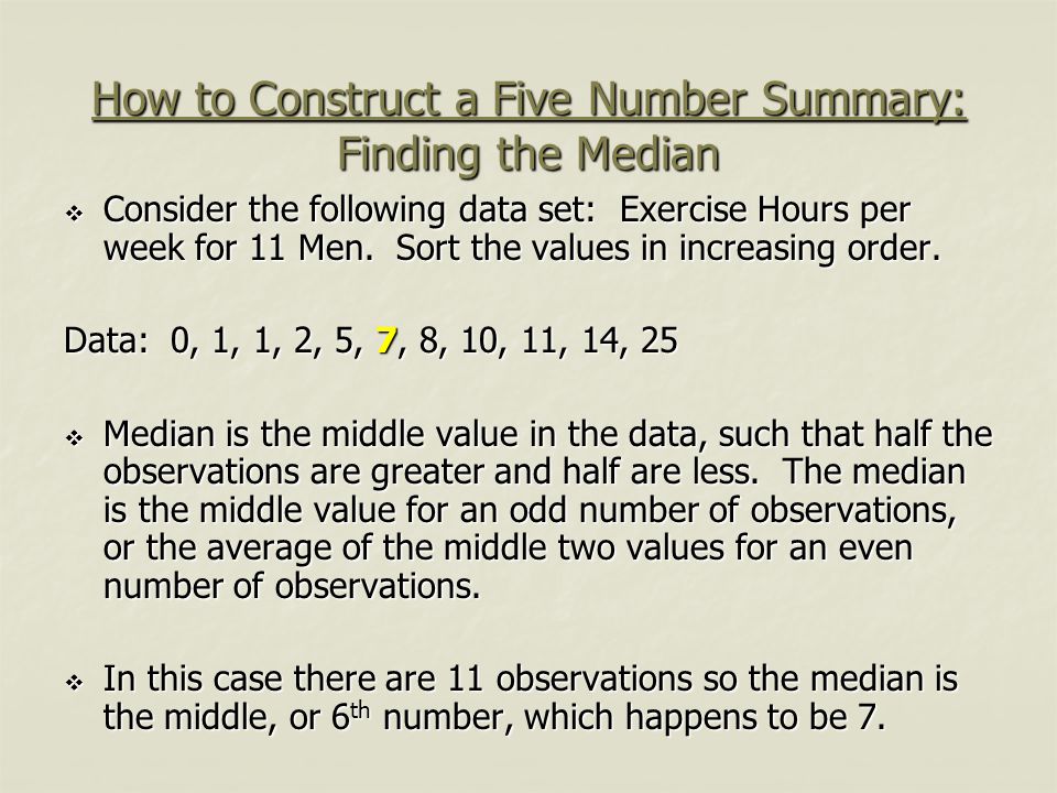 How to Construct a Five Number Summary: Finding the Median