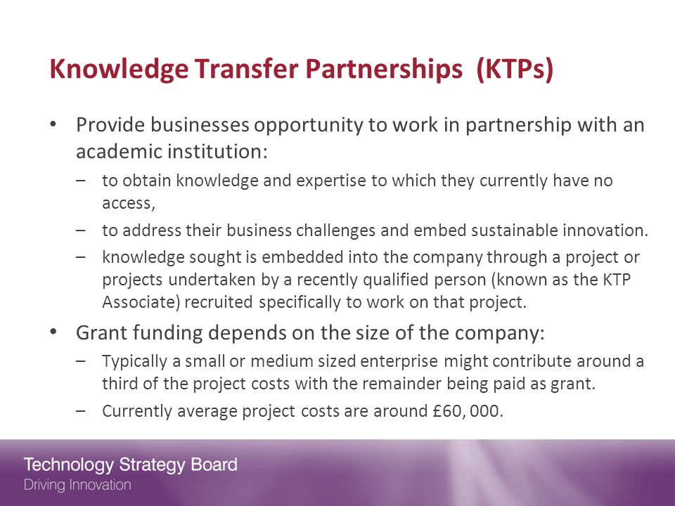 Knowledge Transfer Partnerships (KTPs)