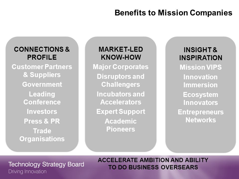 Benefits to Mission Companies