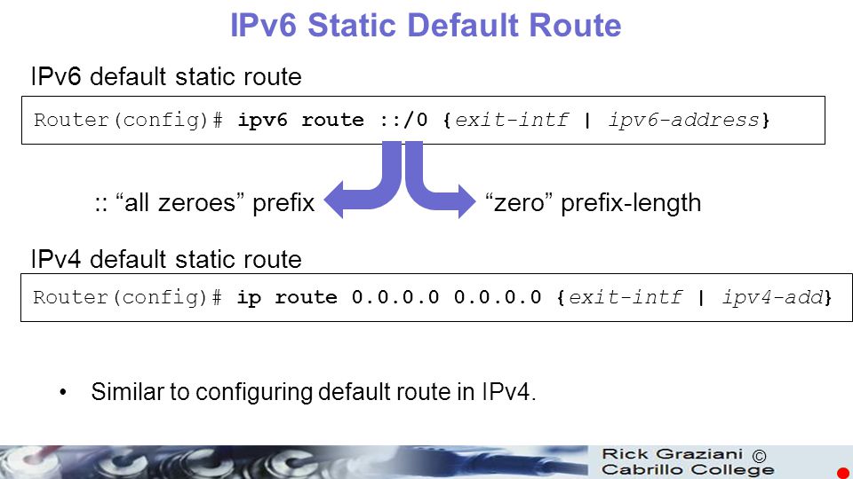 11: IPv6 Routing Table and Static Routes - ppt download
