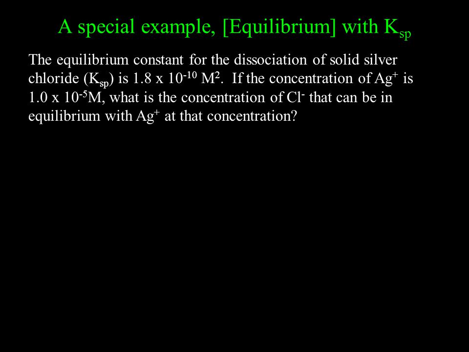 A special example, [Equilibrium] with Ksp