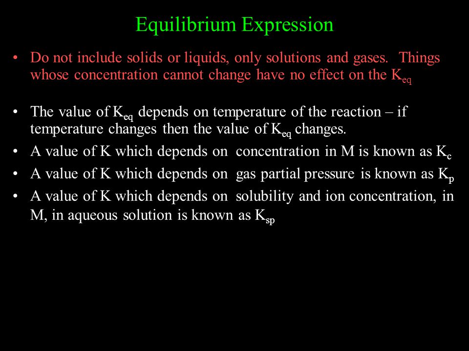 Equilibrium Expression