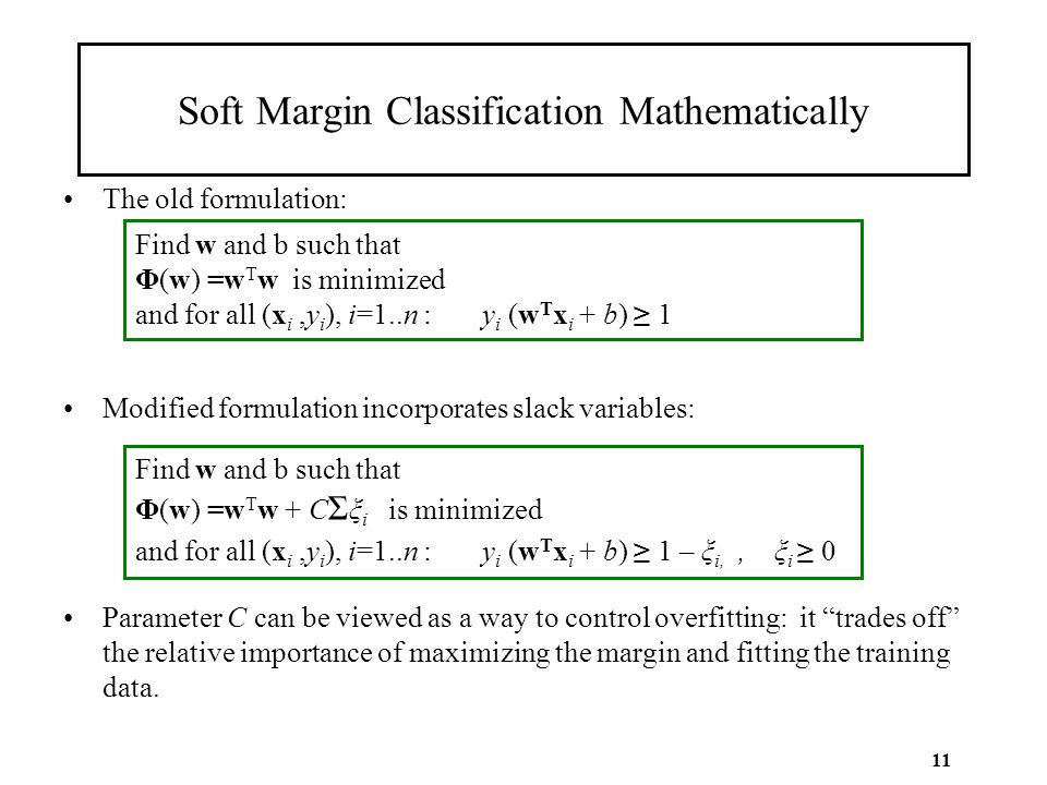 Soft Margin Classification Mathematically