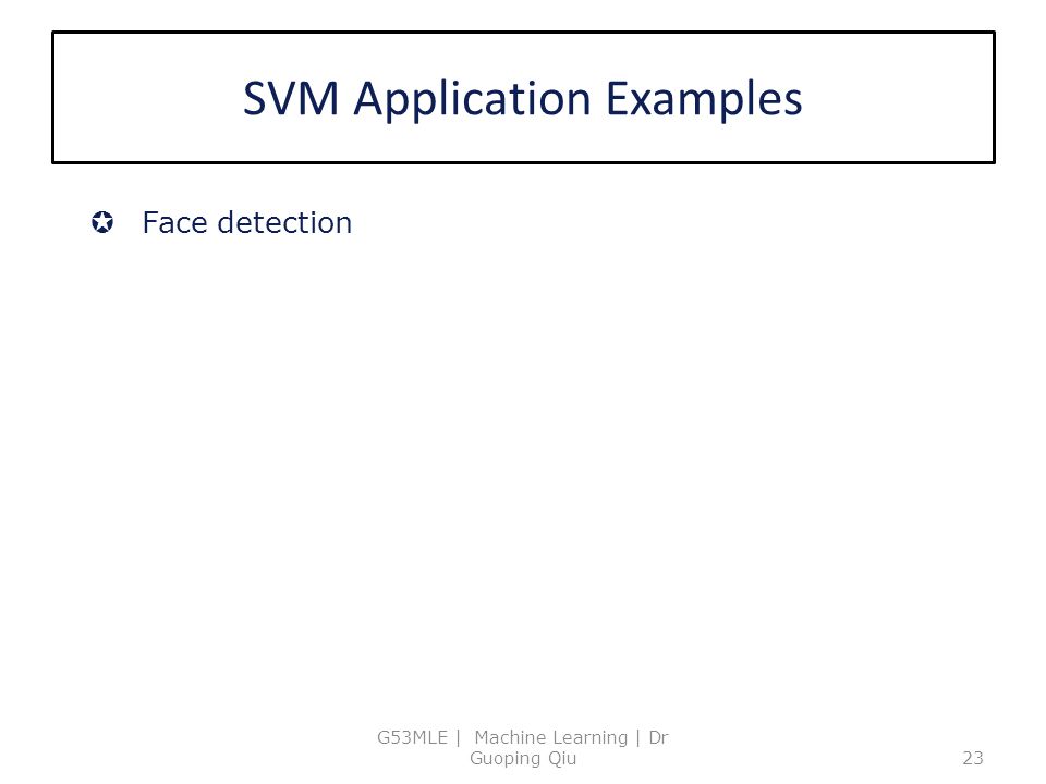 SVM Application Examples