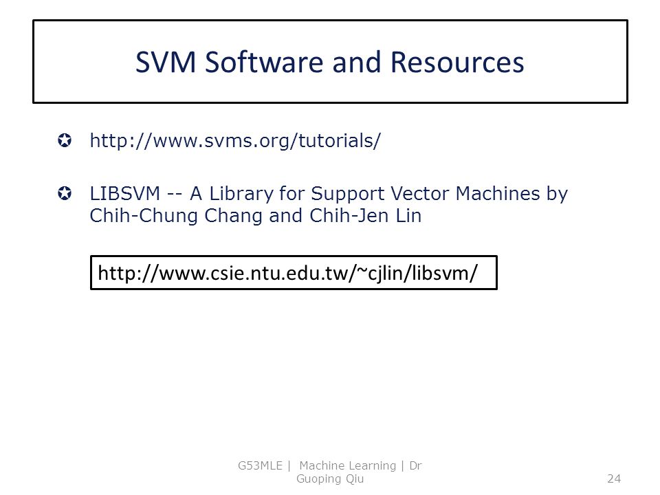 SVM Software and Resources